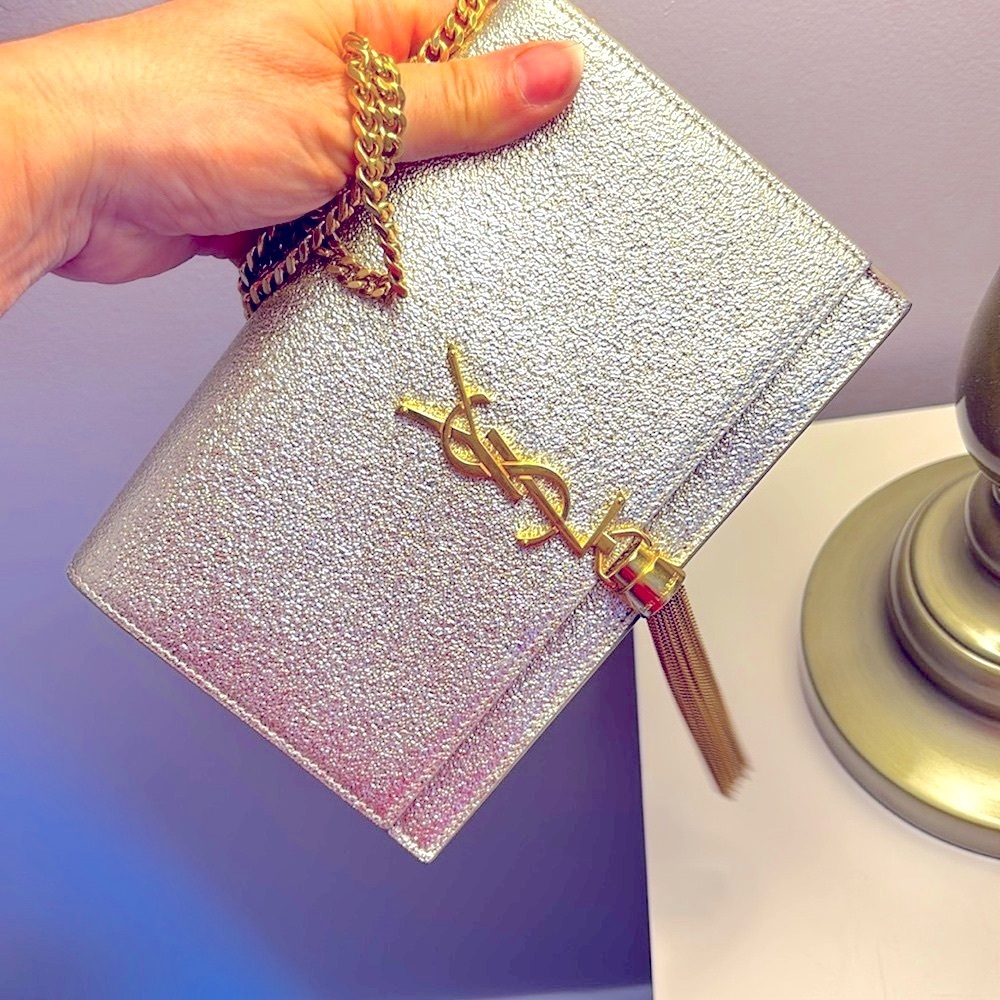 Yves Saint Laurent Gold Chain Tassel Bag
